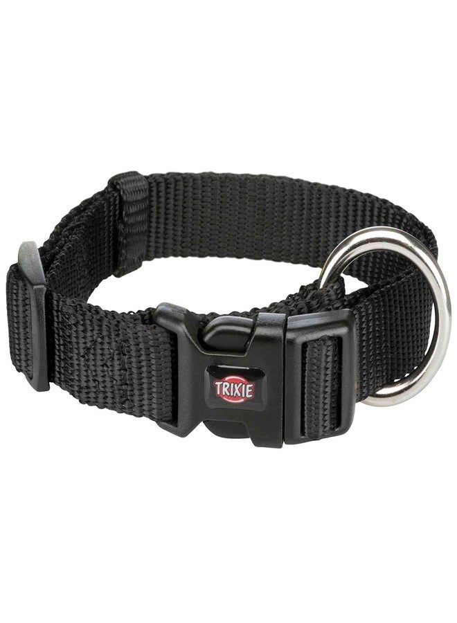Trixie Premium Dog Collar, M-L: 35-55cm/ 20mm (Jet Black) - Image 1